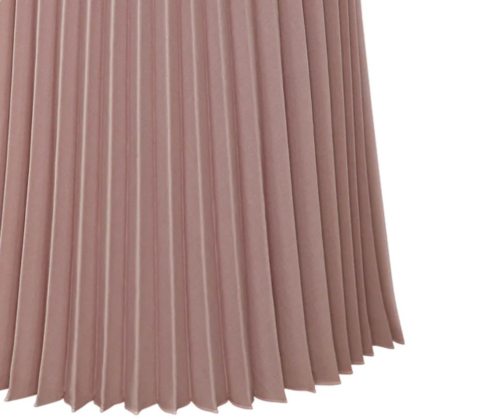 Pink Pleated Skirt Women High Waist Midi Chiffon A line Chic Elegant Quality Winter Autumn YYW-8889 | Женская одежда