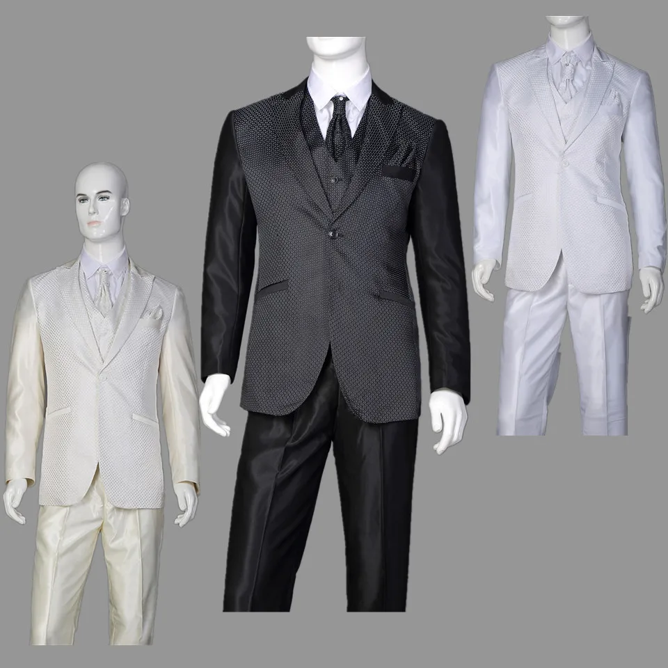 (Jacket+Pants+Vest+Tie+Kerchief) Five Pieces 2016 New Design Wedding Party Dress Men Suits Fashion Business Trajes Size M-5XL | Мужская