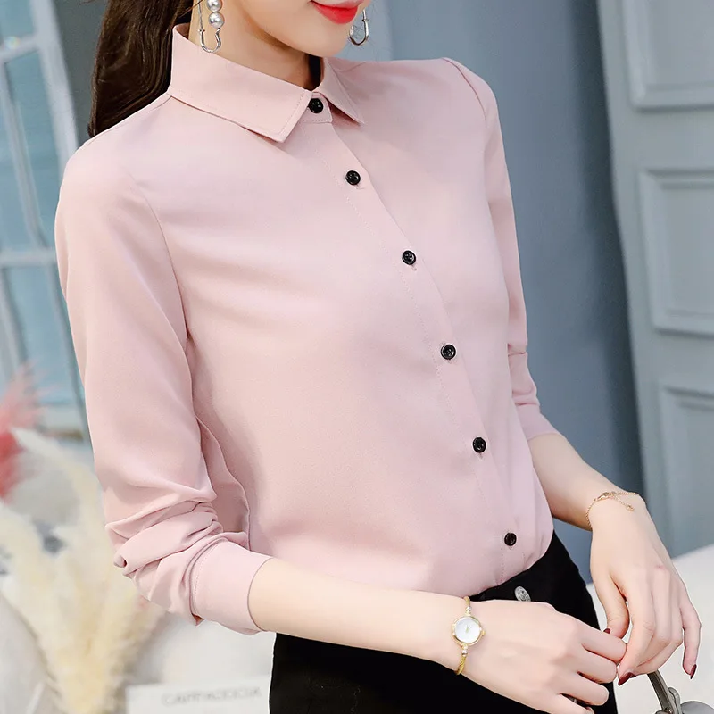 

Autumn Shirt Korean Style Elegant Fashion New 2019 Women's Blouse Spring Long Sleeve Chiffon Shirts Women Blouses Plus Size Tops
