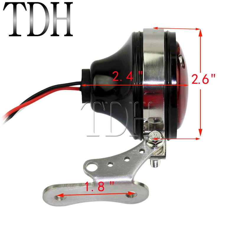 Brass Motorcycle Retro Bullet Taillight 12V LED Tail Lights Brake Stop Lamp Rear Bracket For Harley Cafe Racer Custom |