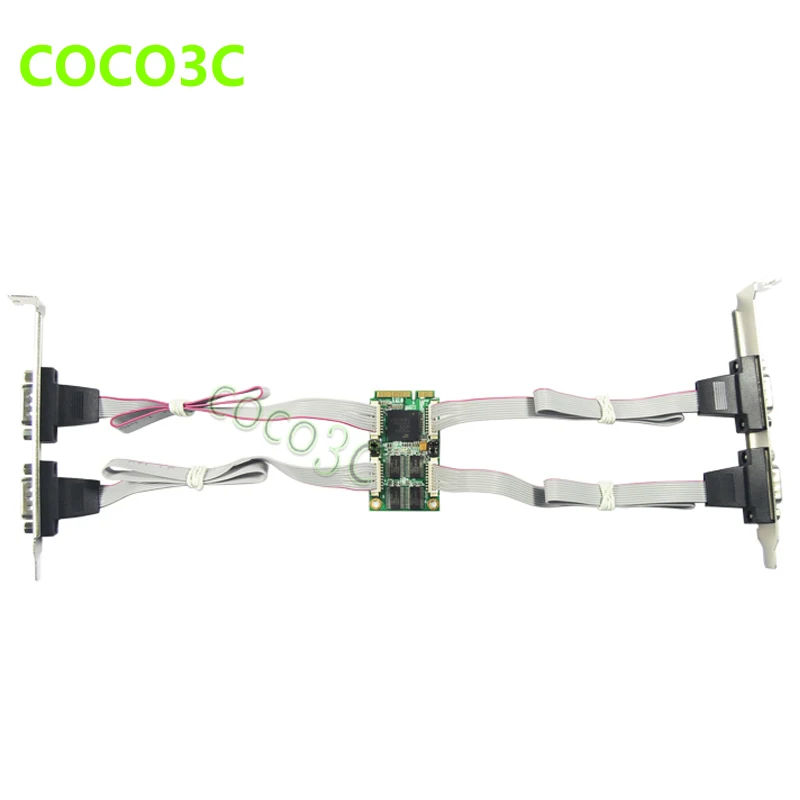 Адаптер Mini PCIe-4 RS-232 для внутренних портов Intel ITX PCI-E контроллер с 4
