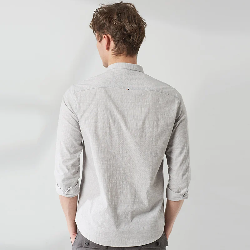 Markless Мужская Повседневная рубашка весенние рубашки с длинными рукавами camisa masculina рубашки с воротником-стойкой для мужчин CSA9518M