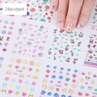 24 листаупаковка, Детские Мультяшные красивые 3D наклейки для ногтей с изображением русалки, надменные наклейки, украшения для ногтей, маникюрные наклейки для ногтей, инструмент