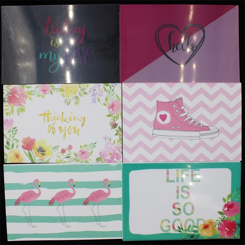 4*6 дюймов двусторонние печатные благодарные бумажные карманные открытки для