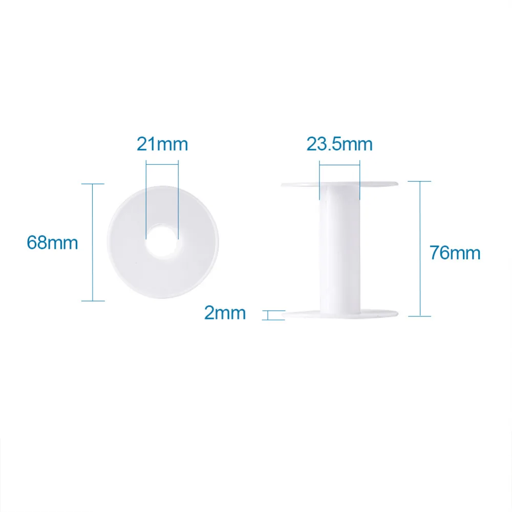 

50pcs 24x76mm (0.94" Diameter/2.99" Height) White Long Plastic Empty Spools for Wire Cord String Thread Bobbins Backplane 68x2mm