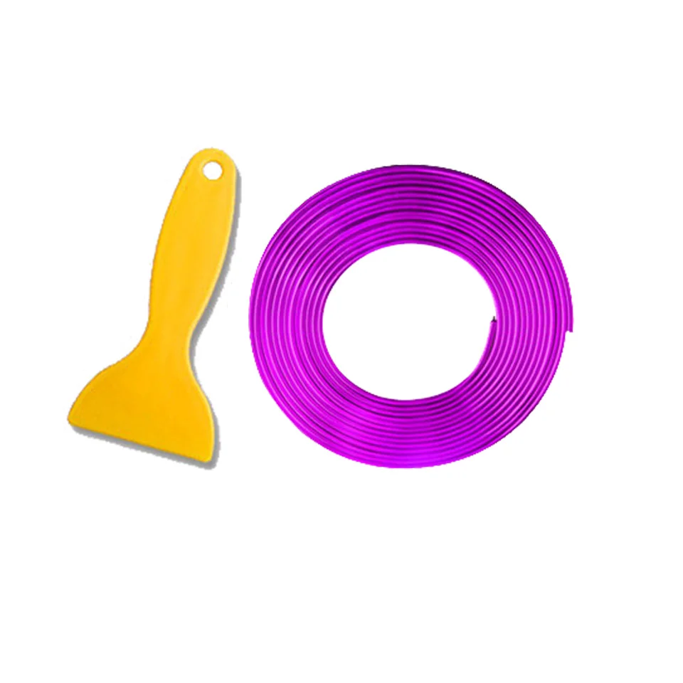 Purple 5 м Автомобильный интерьер формовочная отделка автомобиля Стайлинг декоративные Стикеры для автомобилей и наклейка полосы наклейки Авто приборной панели двери края отделка полосы - Название цвета: Purple