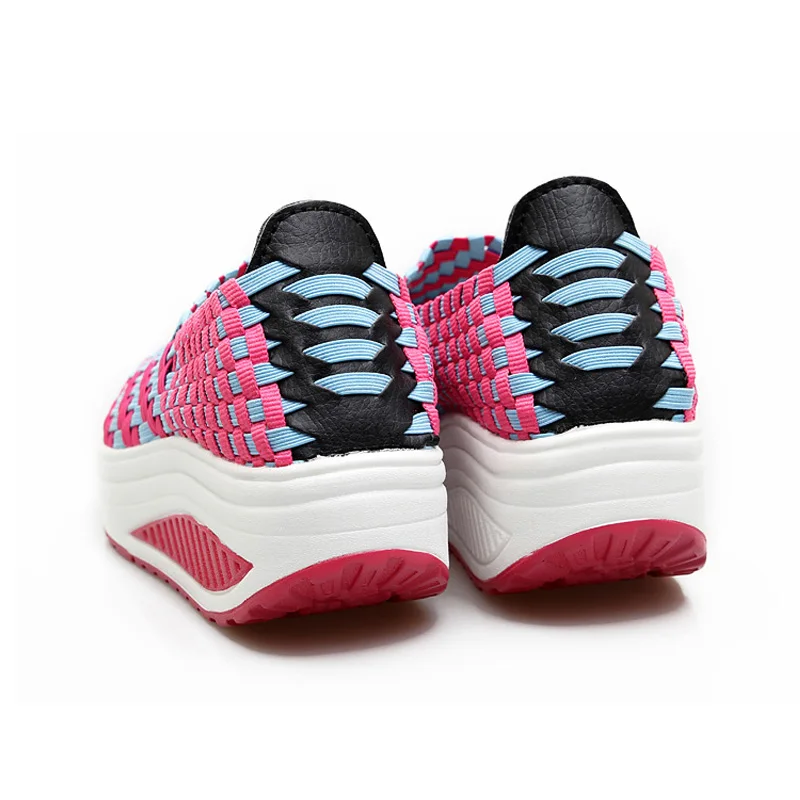 BeckyWalk/Весенняя женская обувь на платформе женские слипоны повседневные тканые