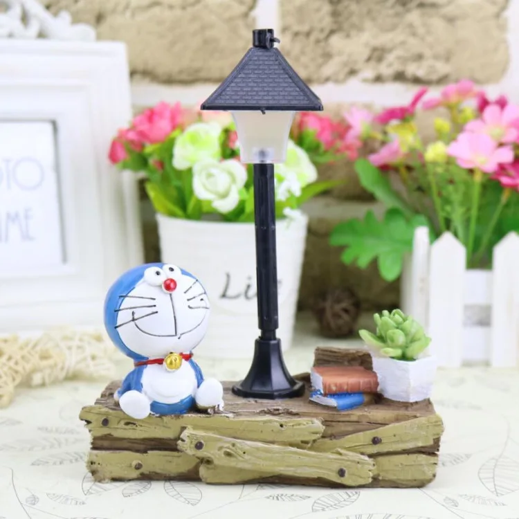 Doraemon ночник из смолы Милая модель фигурки сказочные животные миниатюрные