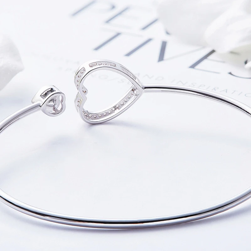 CDE украшенный кристаллами Pulseras Mujer Moda Стерлинговое Серебро 925 пробы браслет с