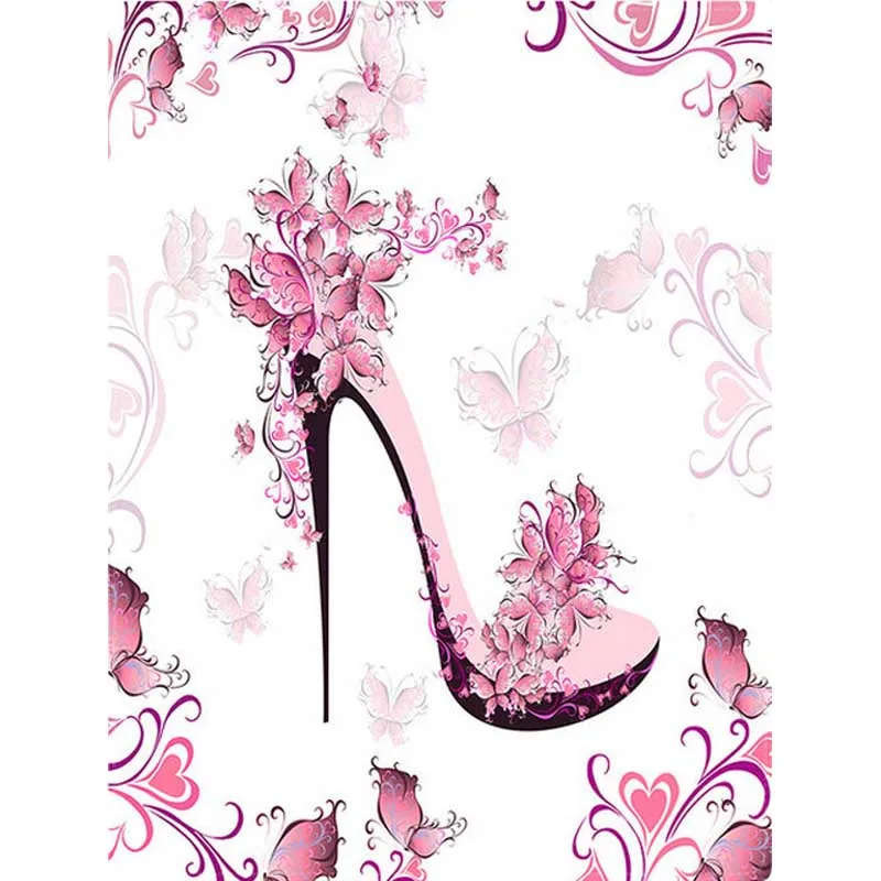 YIKEE diamond painting Pink high heel shoes diamant full Y1147 | Дом и сад