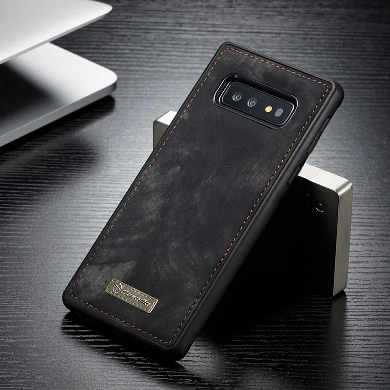 Магнитный винтажный кожаный и мягкий силиконовый чехол CaseMe из ТПУ для Samsung Galaxy S10 Plus S10e, чехлы для телефонов S10 5G - Цвет: Grey Black