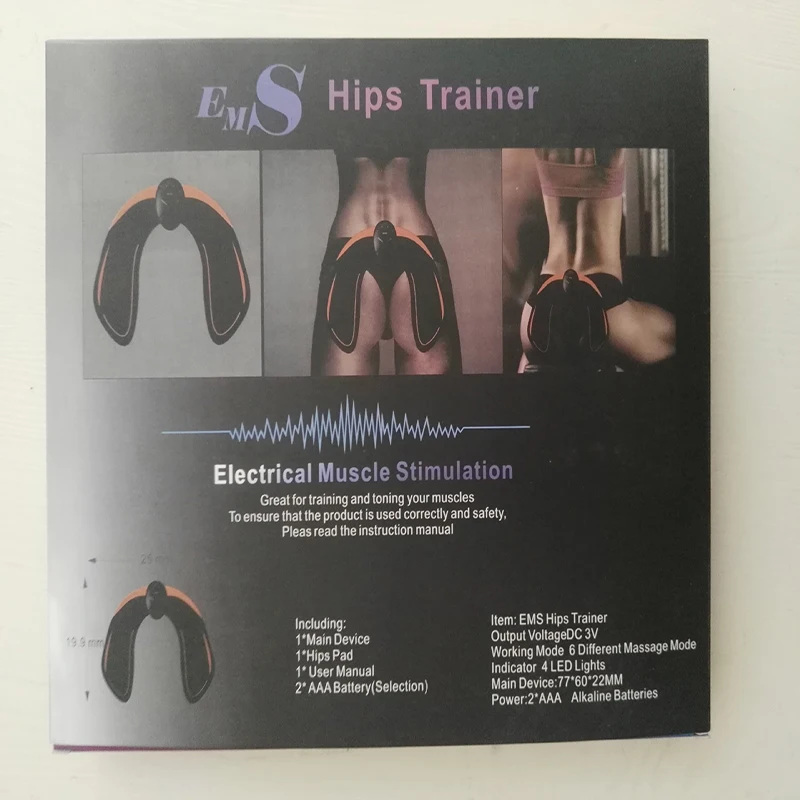 EMS Hip Trainer Muscle Stimulator ABS Fitness Buttocks Butt Lifting Buttock Toner Slimming Massager Unisex |