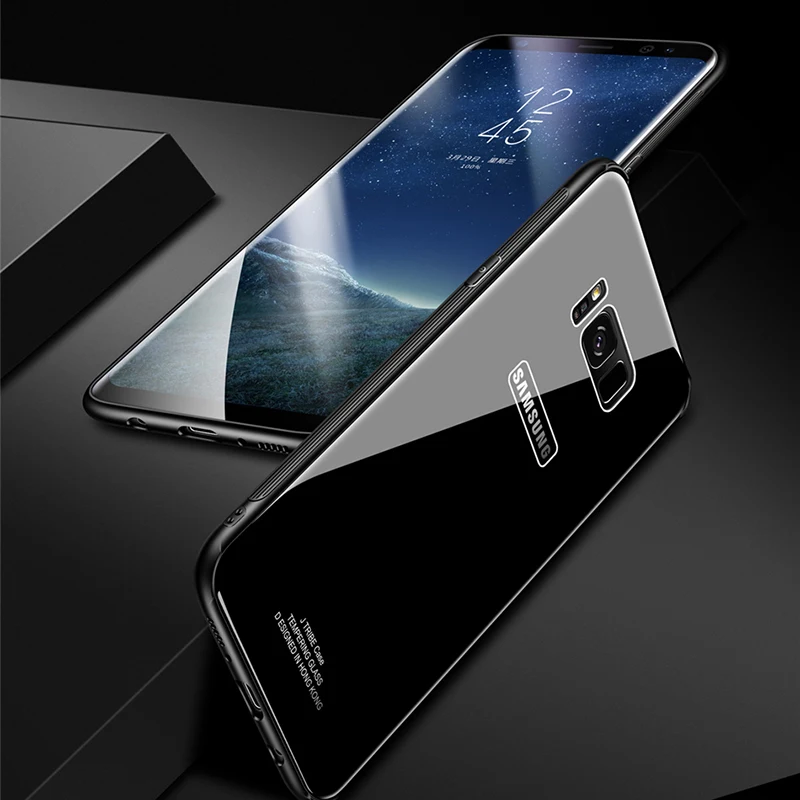 Leanonus S8 S9 плюс Note8 случае гибридный закаленное Стекло задняя крышка для Samsung + анти-