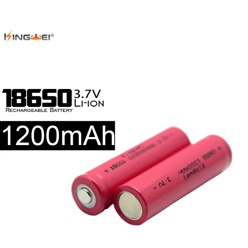 Высококачественные аккумуляторы KingWei 2X18650 1200 мАч 3.7 перезаряжаемые литий-ионные