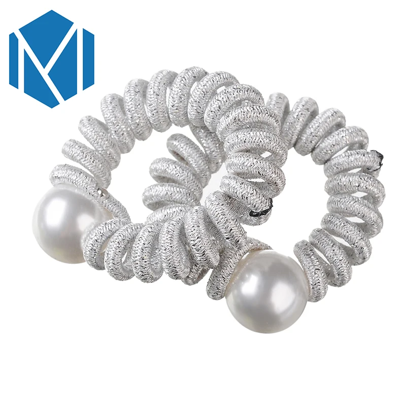 M MISM 2 шт Девушки твердые жемчужные эластичные резинки для волос высокое качество