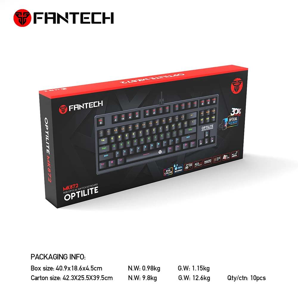 Игровая клавиатура Fantech MK872 RGB светодиодный черный/синий механическая