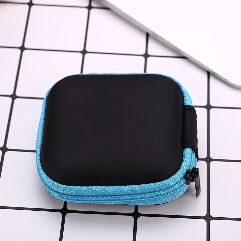Square Earphone Wire Organizer Box Data Line Cables Storage Case Container Coin Headphone Protective 8cm | Дом и сад