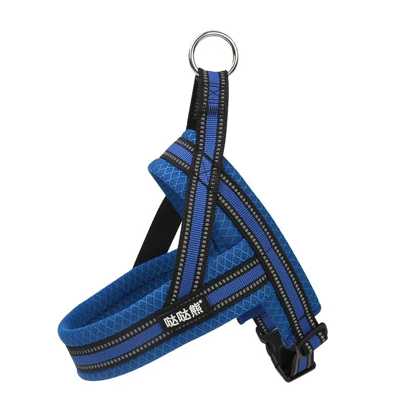 Harness-Blue Не тянет Светоотражающий Поводок для собак, набор поводков для домашних животных, поводок для маленьких, средних и больших собак, для ежедневной тренировки, прогулок, нейлоновые ремни S-XL - Цвет: Harness-Blue
