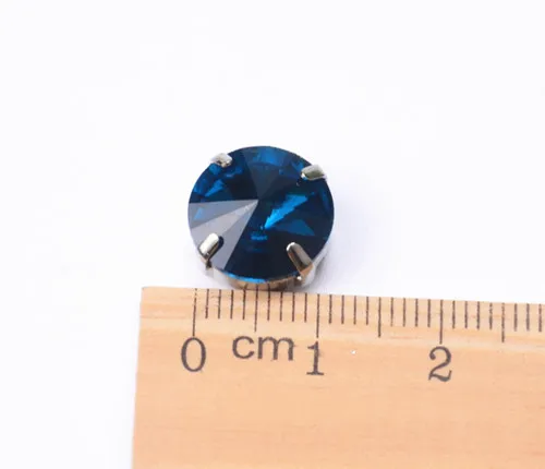 Бесплатная доставка! 25 шт./лот 12 мм Rivoli круглые Пришивные стеклянные хрустальные