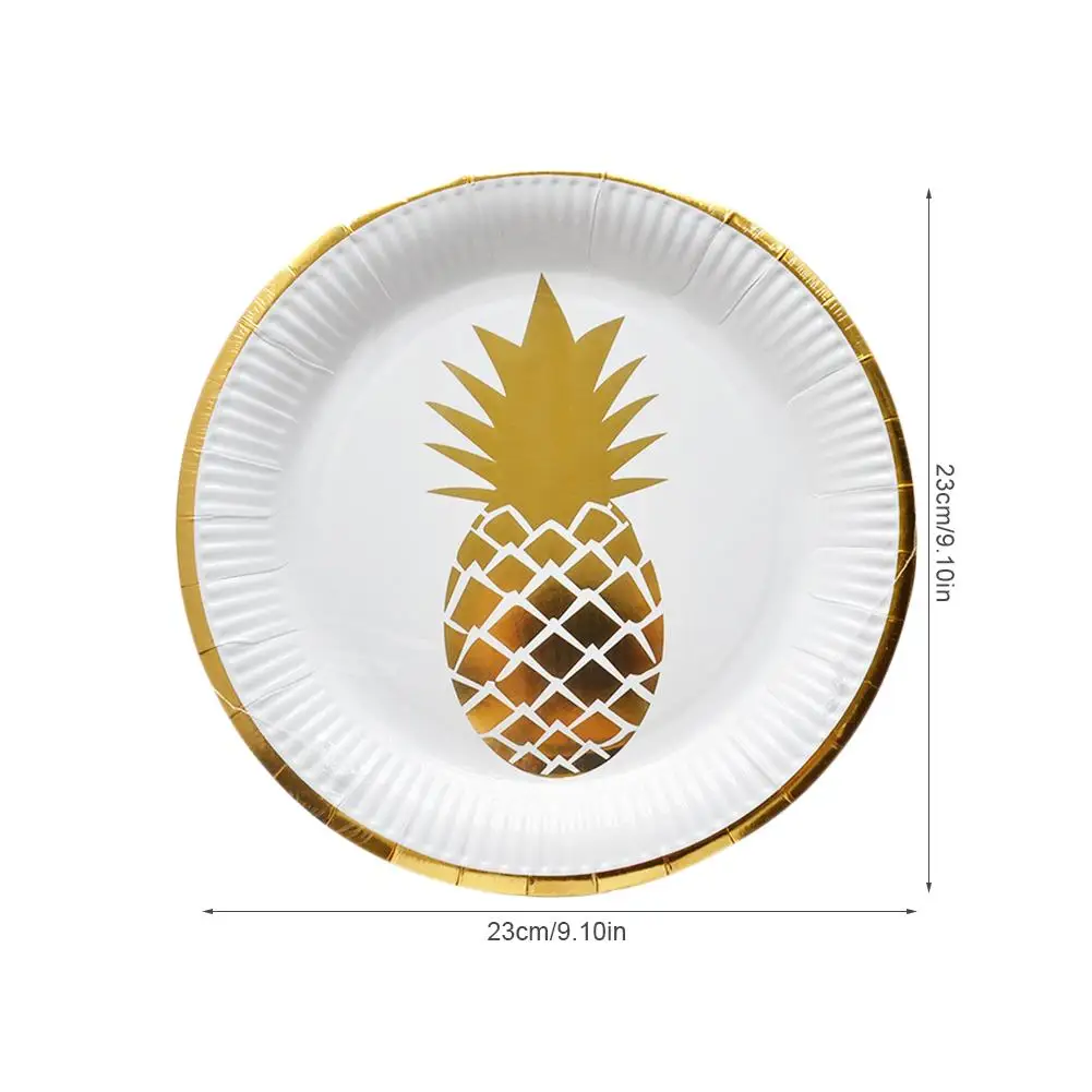 Вечерние декоративные столовые приборы набор одноразовые бронзовые ананасы