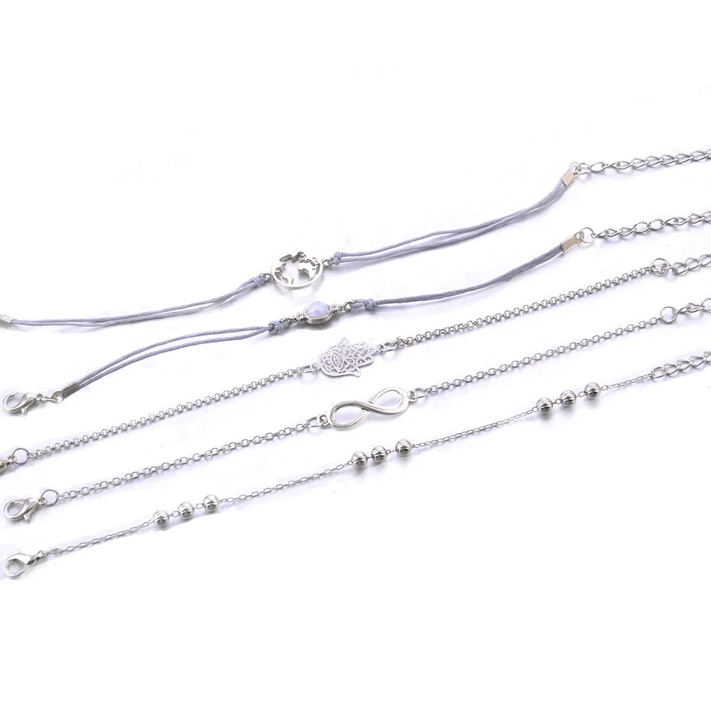 5 шт./компл. богемные очаровательные браслеты с пальмовой картой для женщин