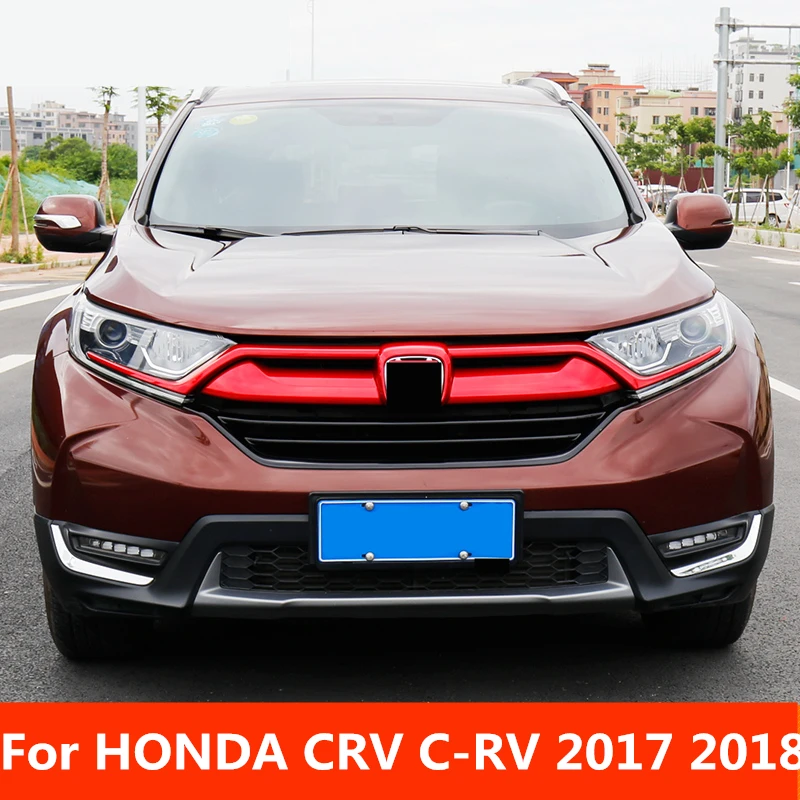 Для HONDA CRV C-RV 2017 2018 решетка бампера Отделка Передняя с центральной гоночной