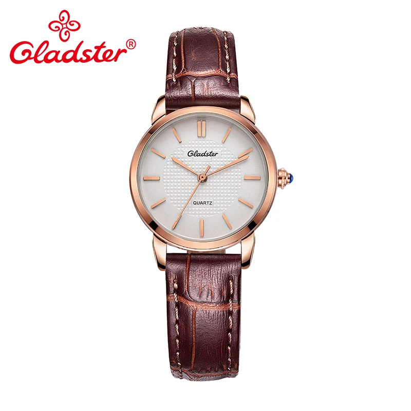 Gladster Роскошные элегантные женские кварцевые часы повседневные золотые женская