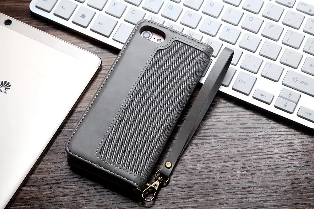 Grey Джинсовый флип-чехол из искусственной кожи чехол для iPhone XS Max XR X XS чехол с отделениями для карт чехол-подставка для iPhone 6 6S 7 8 Plus чехол-кошелек - Цвет: Grey