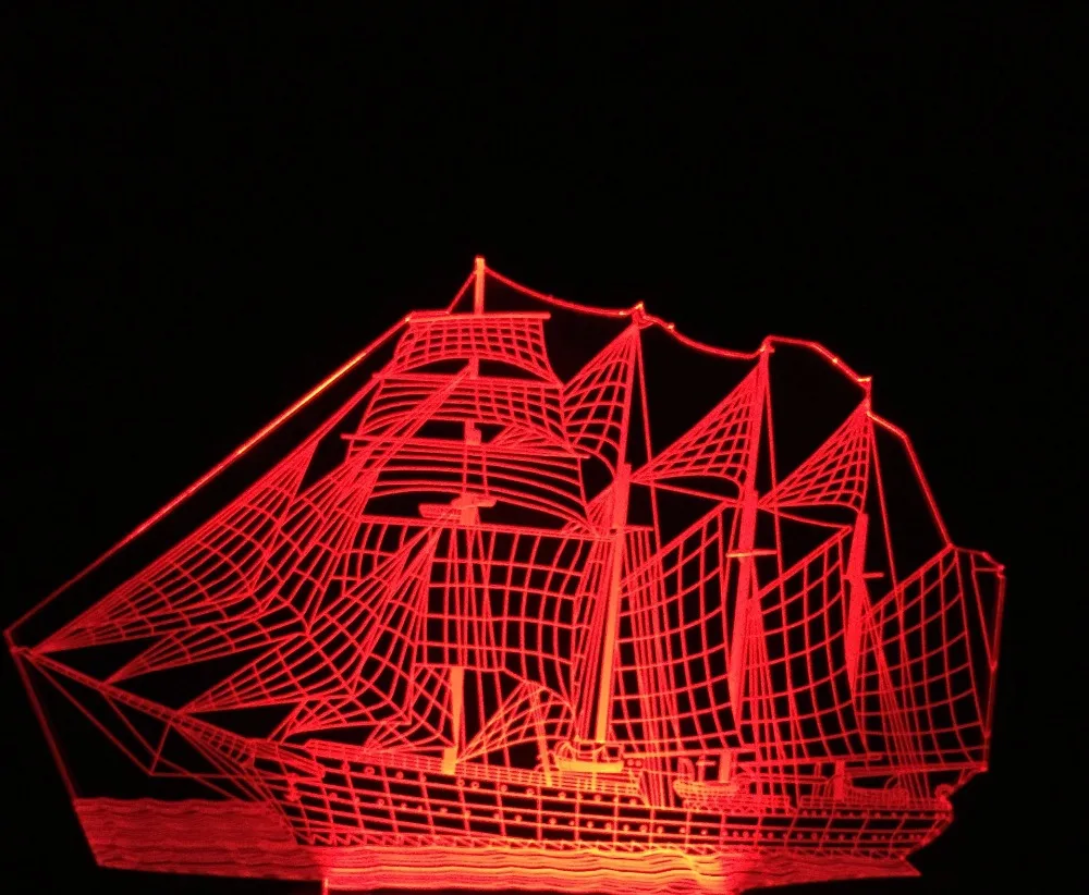 Инновационный 3D парусный морской корабль подарок для дома кафе украшение Ночной