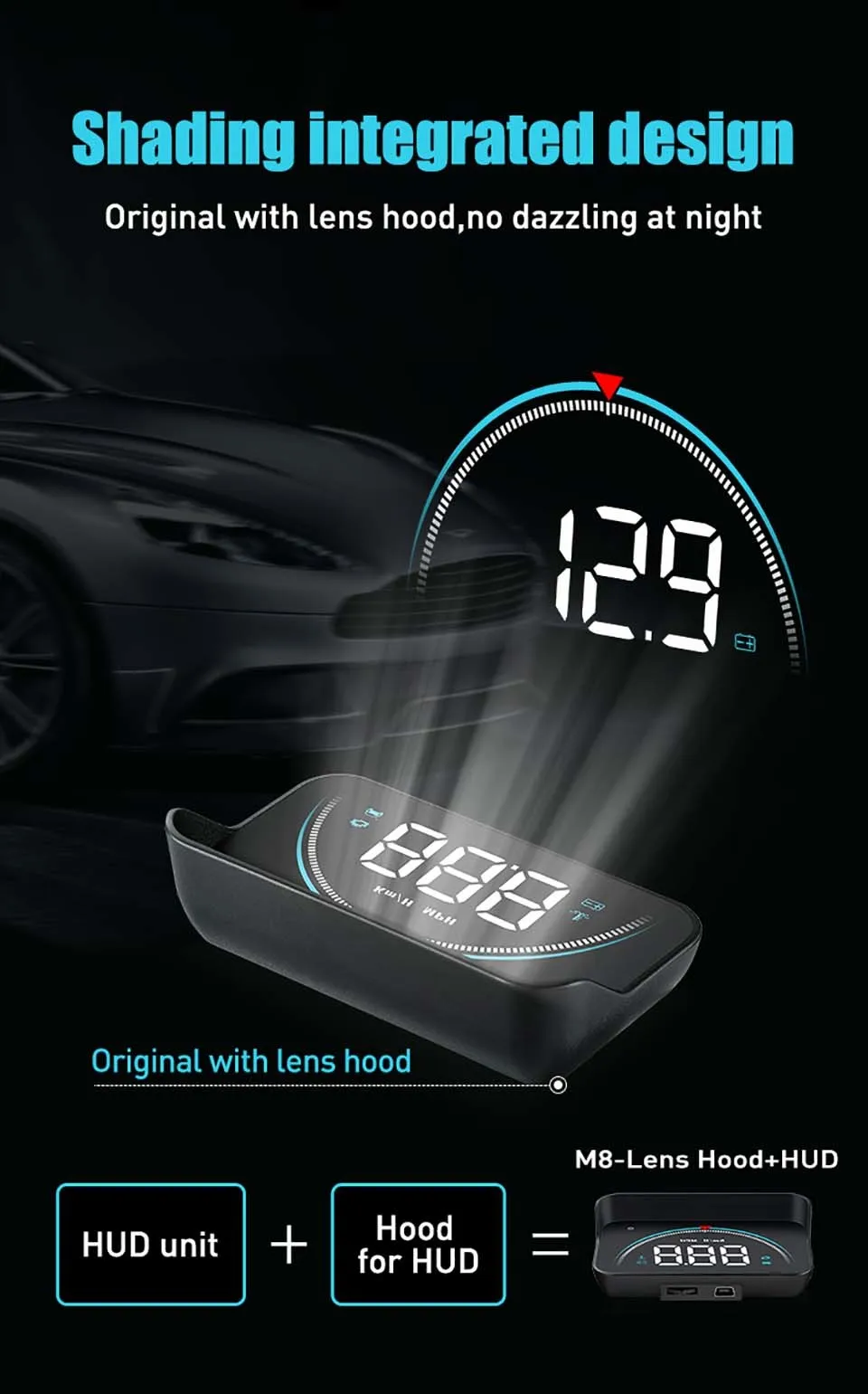 Автомобильный OBD2 дисплей M7 M8 бортовой компьютер цифровой gps Спидометр лобовое стекло проектор км/ч MPH дисплей OBD капюшон