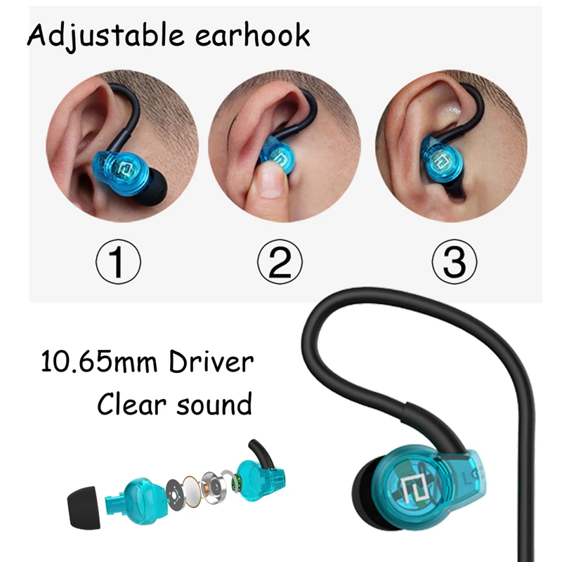 Langsdom SP80A Sport Earphones for Phone Super Bass Headsets Hifi Running Earphone 3.5mm In-ear Stereo Earbuds with Microphone |