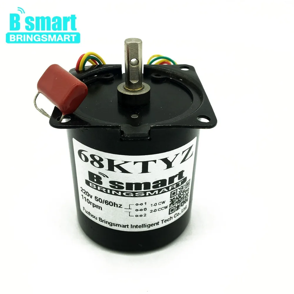 Bringsmart 220 В AC мотор-редуктор мини синхронный двигатель переменного тока с