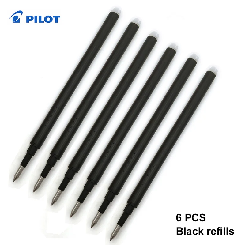 6 PCS black refills Бренд Pilot FriXion LFB-20EF стираемые гелевые ручки тонкий кончик 0,5 мм черные/синие/красные чернила - Цвет: 6 PCS black refills