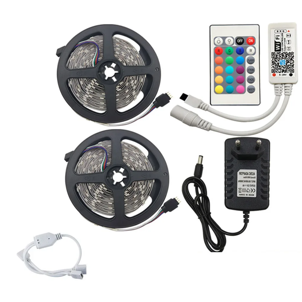 Светодиодная лента Necen 2x5 м WIFI 600LED s RGB 5050 с мини Wi-Fi контроллером и светодиодным