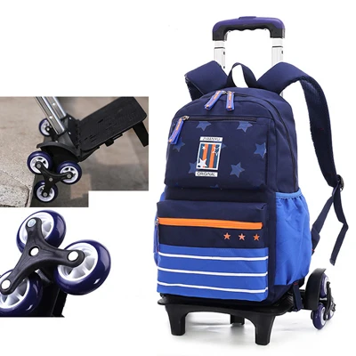 DD120906DB Класс 2-6 детский школьный ранец на колесиках багаж книга сумки мальчики девочки рюкзак последние съемные детские школьные сумки 2/6 колеса лестницы - Цвет: DD120906DB