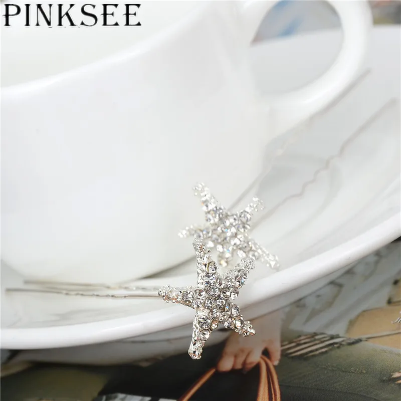 20 шт./компл. новые модные заколки для волос PINKSEE Кристальные звезды свадебные