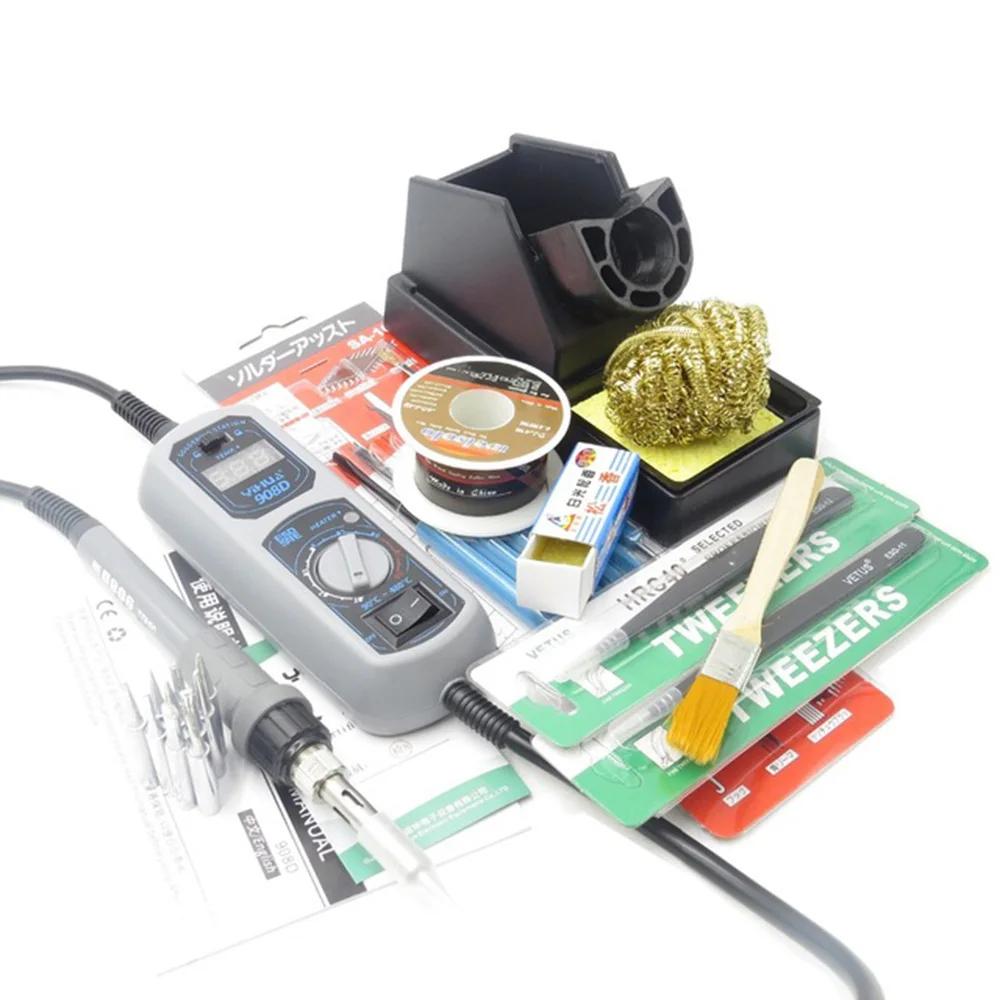 

220V/110V 65W Heated iron LED Digital Display Soldering Station Iron High temperature resistant silicone line YIHUA908D