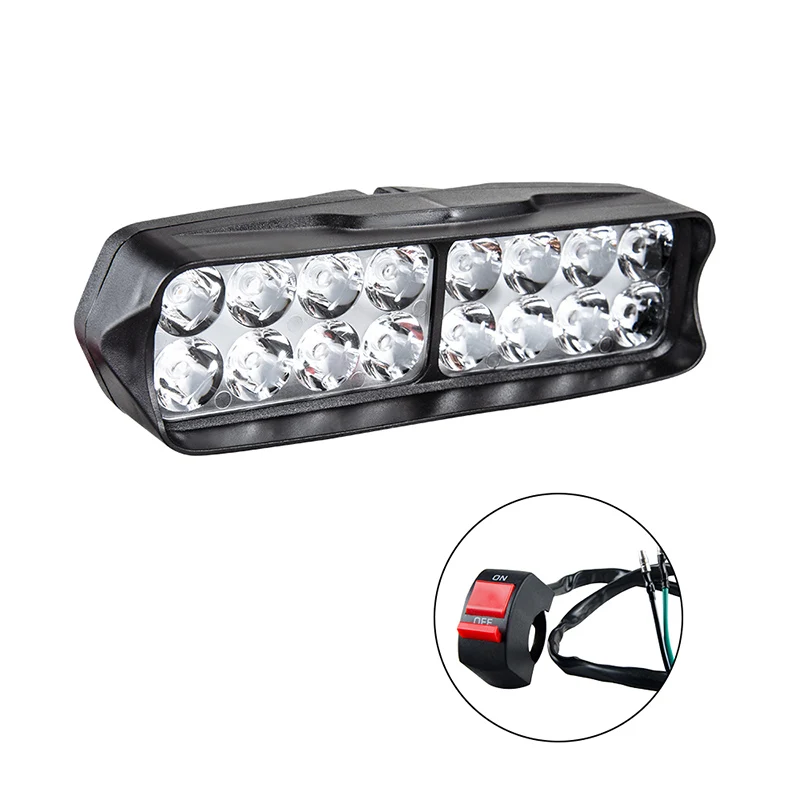 16leds With Switch Автомобильный, мотоциклетный, светодиодный, мотоциклетный, головной светильник 9-85 в, ремонт, передняя фара, мотор, точечный, головной светильник, рабочая противотуманная фара, светодиодный, Точечный светильник, универсальный - Цвет: 16leds With Switch