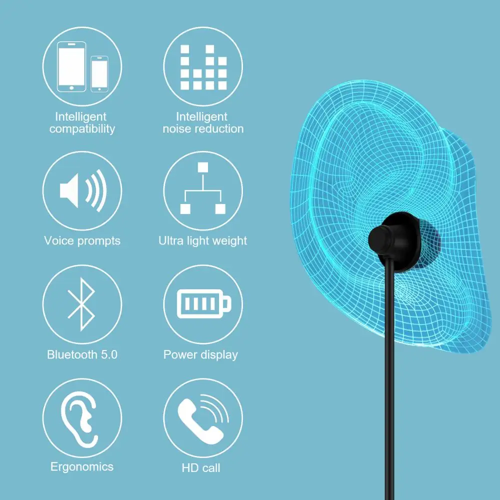 Bluetooth наушники HIFI 5 0 спортивные с микрофоном для xiaomi huawei iPhone Спящая