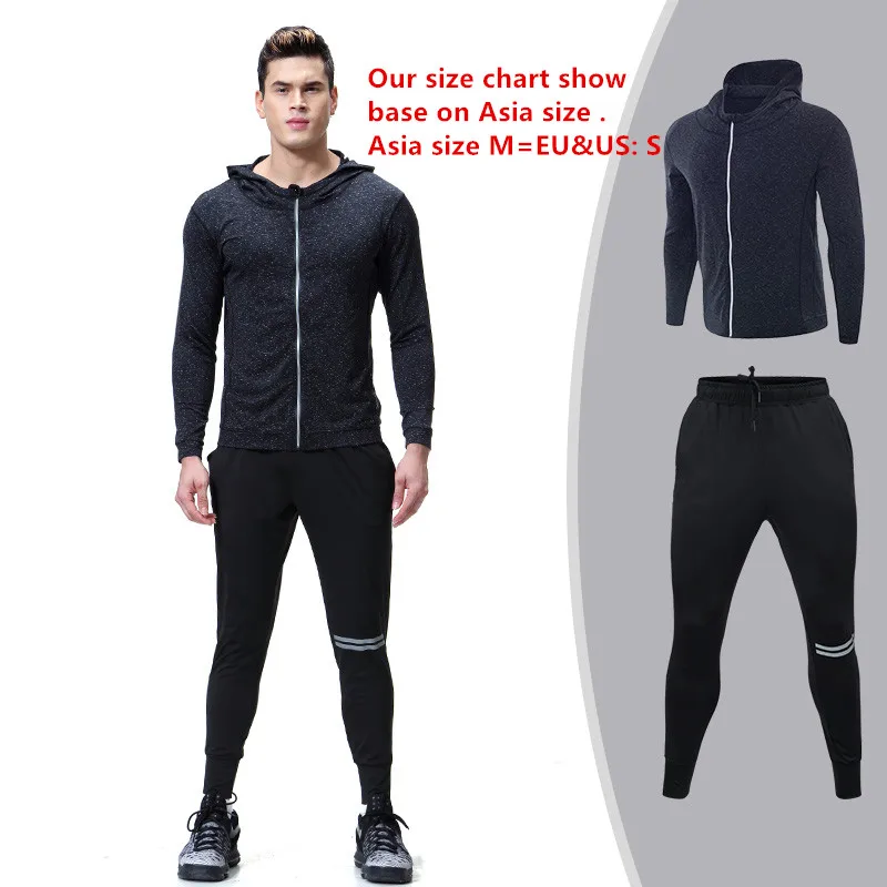 Компрессионные Мужские спортивные костюмы Быстросохнущий комплект для бега s