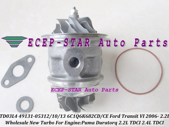 Бесплатная доставка турбо CHRA картридж TD03L4 49131 05312 6C1Q6K682CD 6C1Q6K682CE для Ford Tourneo Transit VI 2006