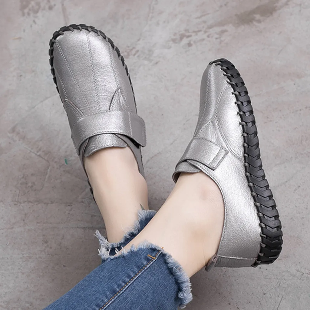 SAGACE Womens Casual Shoes Platform Old Color Soft Bottom Nostalgic Comfortable Flat Bottom Round Low-heeled Womens Casual Shoes