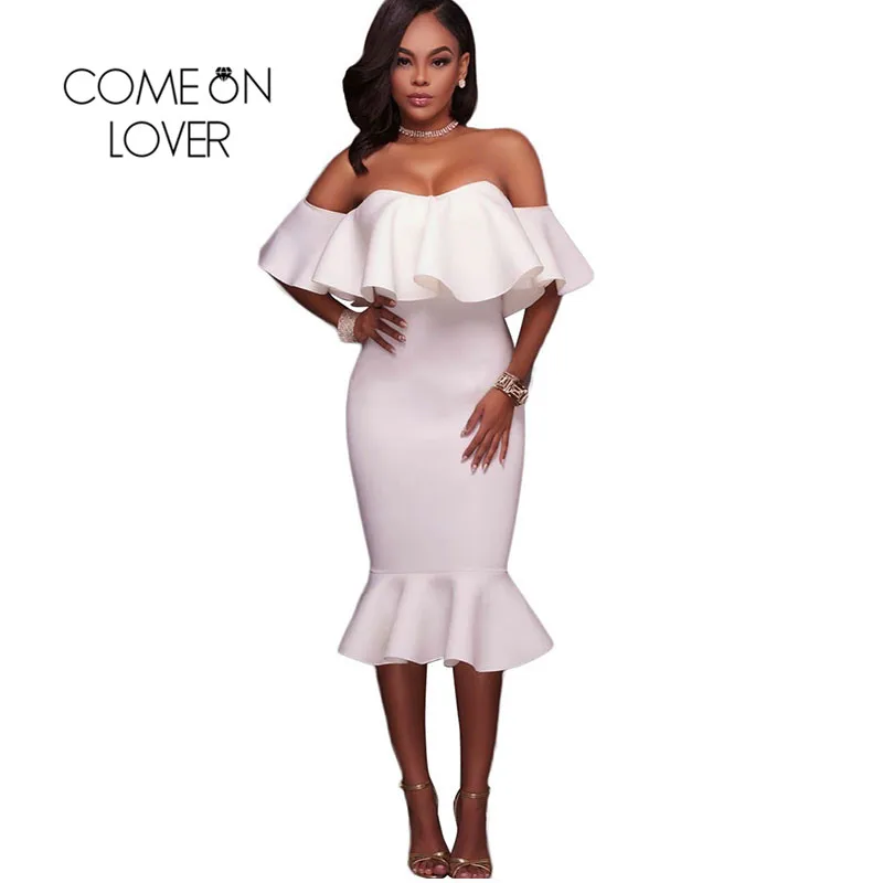 Женское вечернее платье Русалка Comeonlover Клубное облегающее миди с открытыми