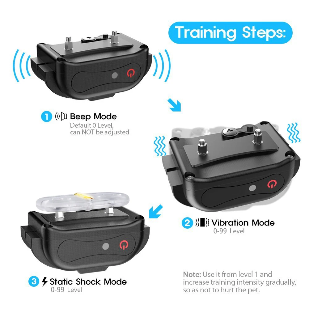 500m Electric Dog Training Collars Pet Remote Control Waterproof Rechargeable with LCD Display for All Size Bark-stop | Дом и сад