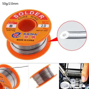 Оловянный провод для тонкой сварки, 6337, 50 г, 1,2 мм1,5 мм2,0 мм, припой с 2% флюсом и канифолью для электрического паяльника