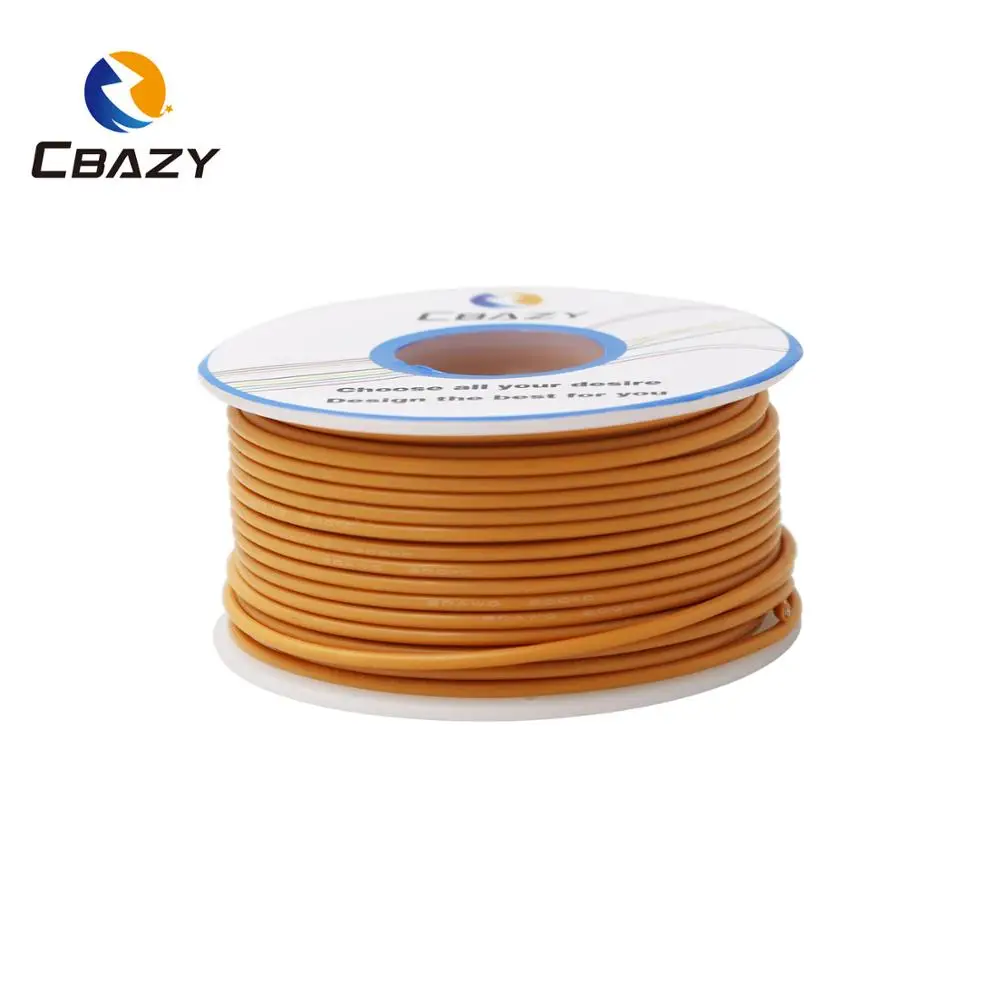 Оранжевый CBAZY силиконовый 24AWG 30 м гибкий силиконовый провод и кабель Луженая медная проволока многожильный провод 10 цветов на выбор DIY проводное соединение - Цвет: Оранжевый