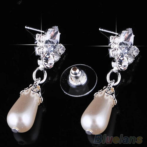 Свадебный комплект ювелирных изделий из искусственного жемчуга Стразы ожерелье