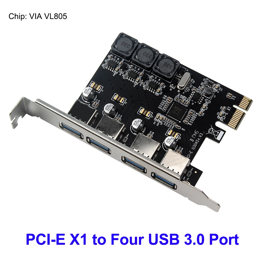 PCI E к USB 3 0 4 порта 1X плата расширения 6A разъем питания для настольных компьютеров