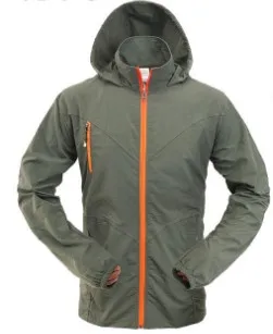 Man Green Jacket Мужские быстросохнущие штаны, нейлоновые удобные дышащие с капюшоном, быстросохнущая куртка, для походов, кемпинга, альпинизма, спортивный костюм для мальчиков - Цвет: Man Green Jacket