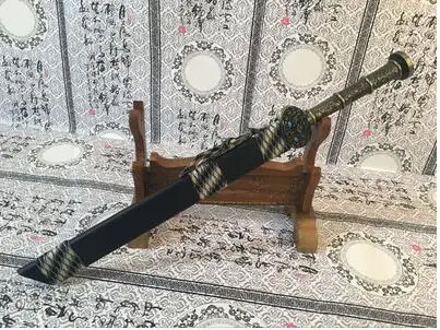 Wood scabbard Golden Меч Лунцюань ручной работы китайская Династия Тан меч охранника стали холодное оружие рождественские украшения для подарков для дома - Цвет: Wood scabbard Golden